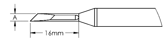 Картридж-наконечник GTC, ножевидный, 6.0X16.0MM, 45град.