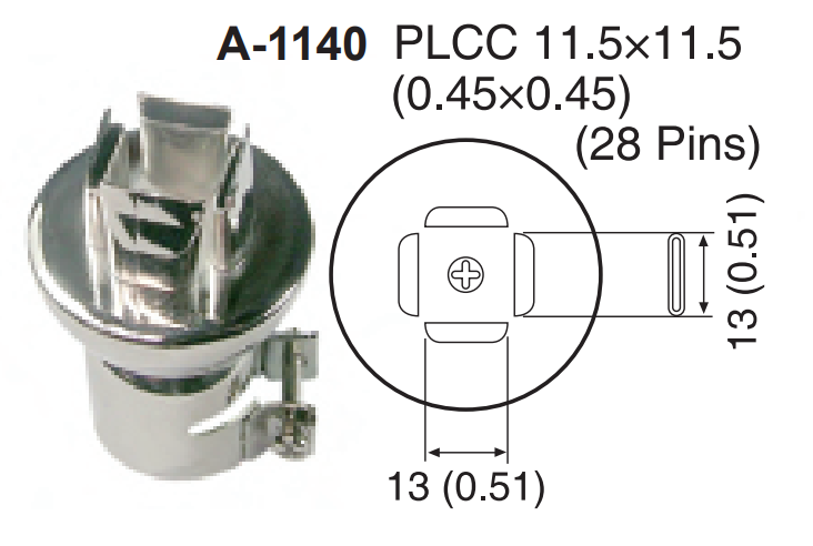 Насадка-сопло A1140, PLCC 28, 11.5x11.5мм