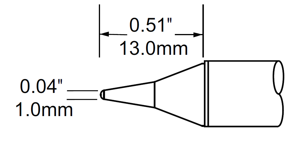 Наконечник для PS900, конус 1.0х13мм, серия F