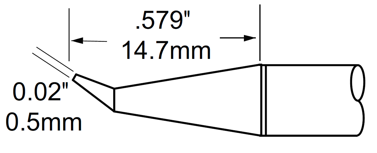 Картридж-наконечник для MFR-H1, конус изогнутый удлиненный 0.5х14.7мм