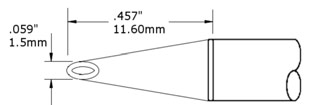 Картридж-наконечник для СV/MX, миниволна 1,5мм (замена SMTC-5184)