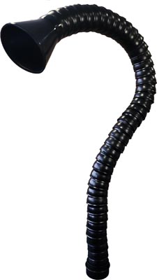 Дымоприемник гибкий 75мм х 1,4м с раструбом - воронкой