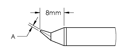 Картридж-наконечник GTC, конус, изогн. 0.2X8.0MM