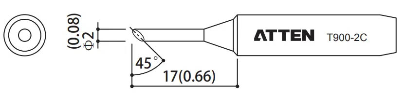 Наконечник для ST-60/80/965, косой срез 2.0 х 17мм