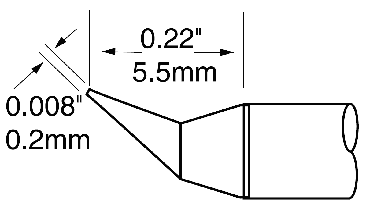 Картридж-наконечник для CV-UF, конус изогнутый, 0.2х5.6мм