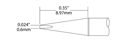 Картриджи-наконечники для CV-UFT, клин, 0.6х9мм (комплект)