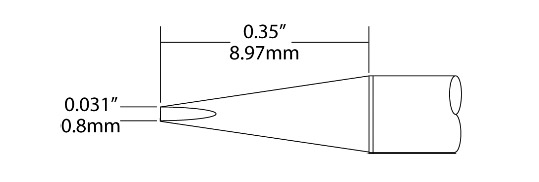 Картриджи-наконечники для CV-UFT, клин, 0.8х9мм (комплект)