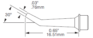 Картридж-наконечник для СV/MX, конус изогнутый, 0.76х16.51мм (замена SMTC-8171)