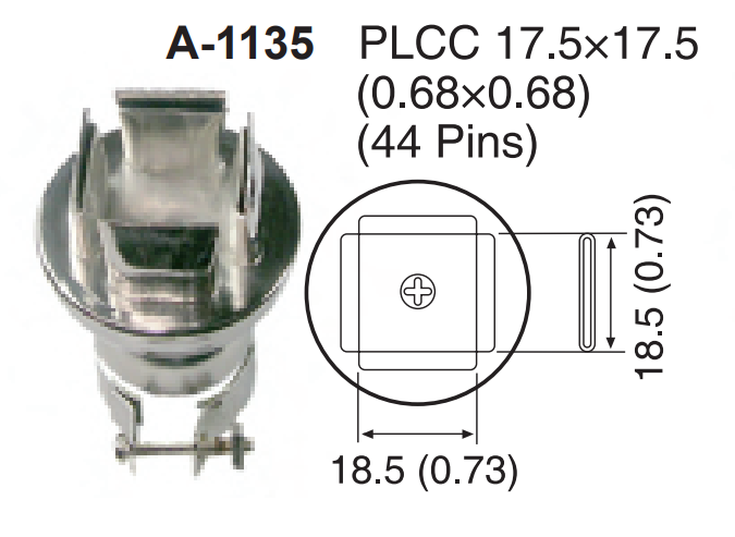 Насадка-сопло A1135, PLCC 44, 17.5x17.5мм