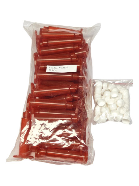 Шприц дозатора янтарный с белым поршнем VM 5сс (50шт)