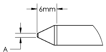 Картридж-наконечник GTC, конус, PWR, 1.0X6.0MM