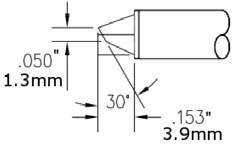 Картридж-наконечник для СV/MX, скос 30° 1.27мм (замена STTC-015)