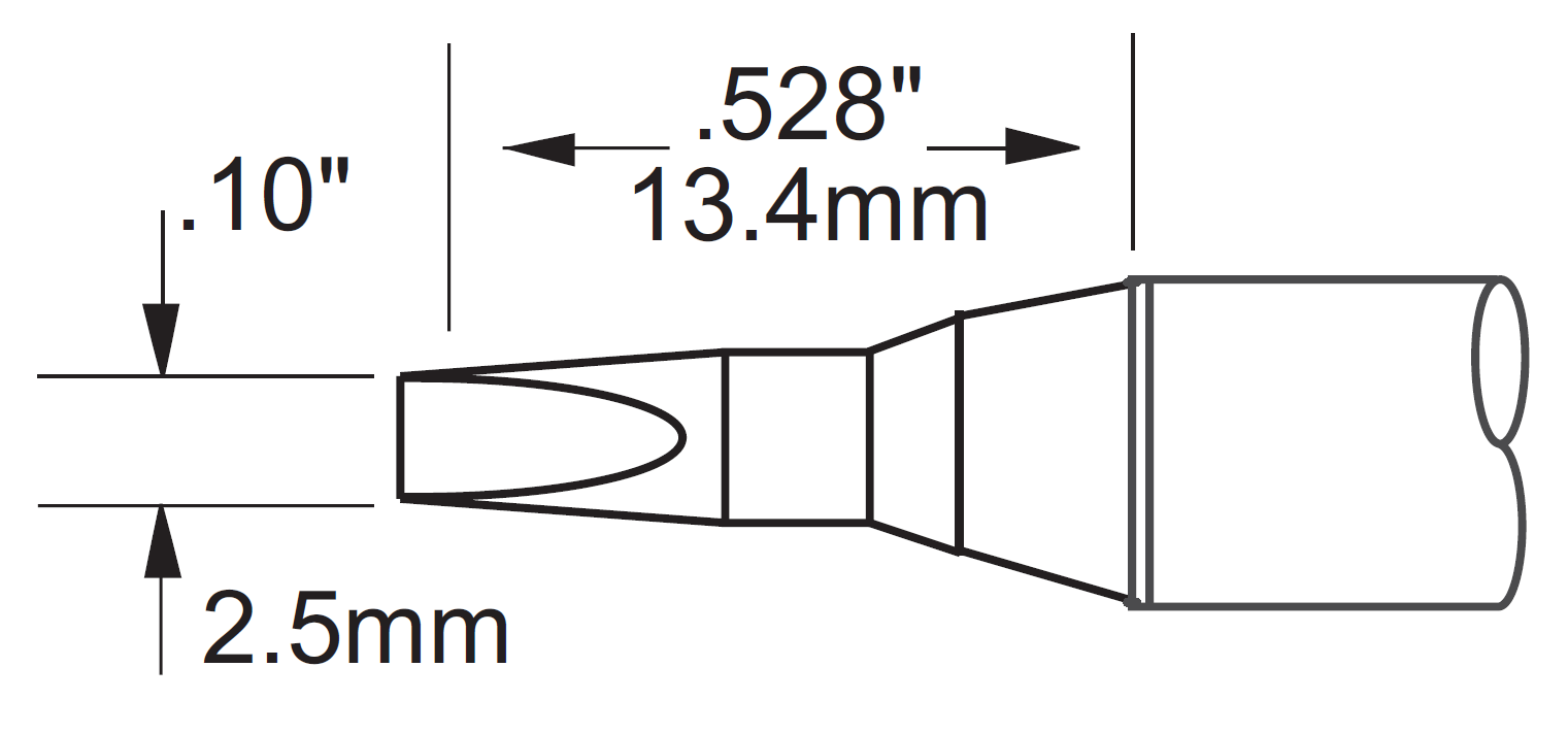Наконечник для PS900, клин удлиненный  2.5х18.3мм