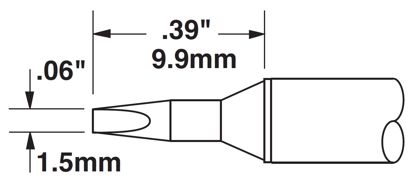 Картридж-наконечник для СV/MX, клин 1.5х9.9мм (замена STTC-038)