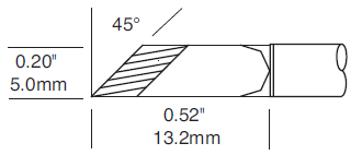 Картридж-наконечник для СV/MX, ножевидный 5.0х13.2мм (замена STTC-8173PLLV1)