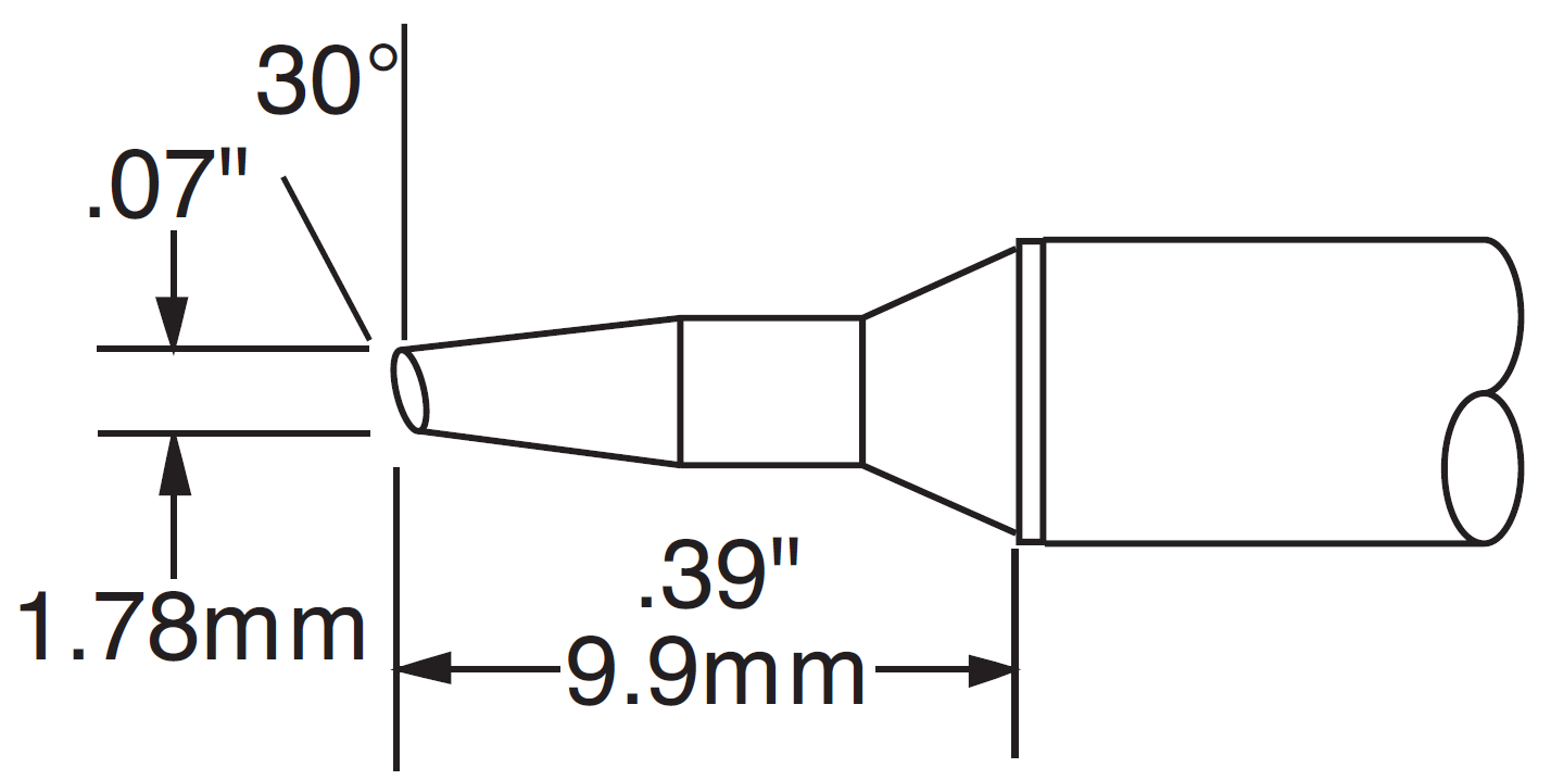 Картридж-наконечник для MX, скос 30° 1.78х9.9мм, серия 5