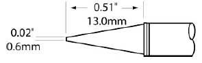 Картридж-наконечник для MFR-H1, конус удлиненный 0.6х14.9мм