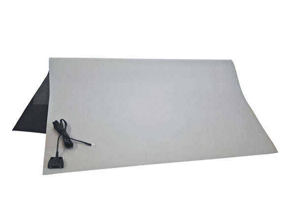 Коврик антистатический напольный 1800х1200мм, резиновый, двухслойный, серый с проводом заземления