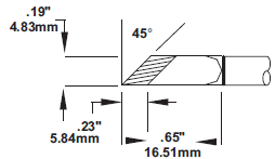Картридж-наконечник для СV/MX, ножевидный заточка 6мм  4.8х16.51мм (замена SMTC-8173V1)
