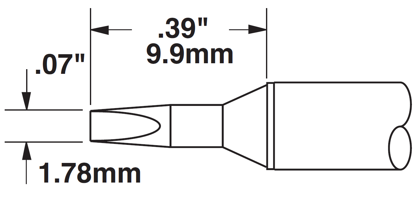 Картридж-наконечник для СV/MX, клин 1.78х9.9мм (замена STTC-837)