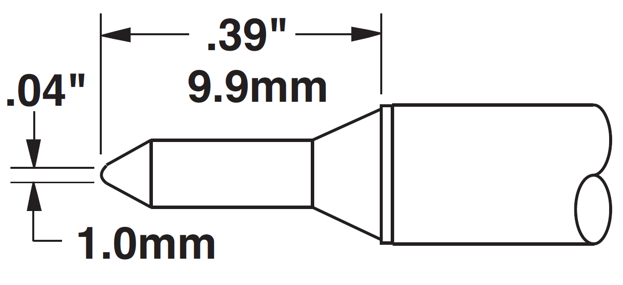Картридж-наконечник для СV/MX, конус тонкий 1.0х9.9мм (замена STTC-831V1)