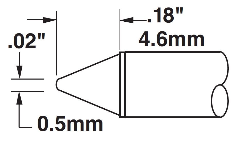Картридж-наконечник для СV/MX, конус 0.5мм (замена STTC-511)