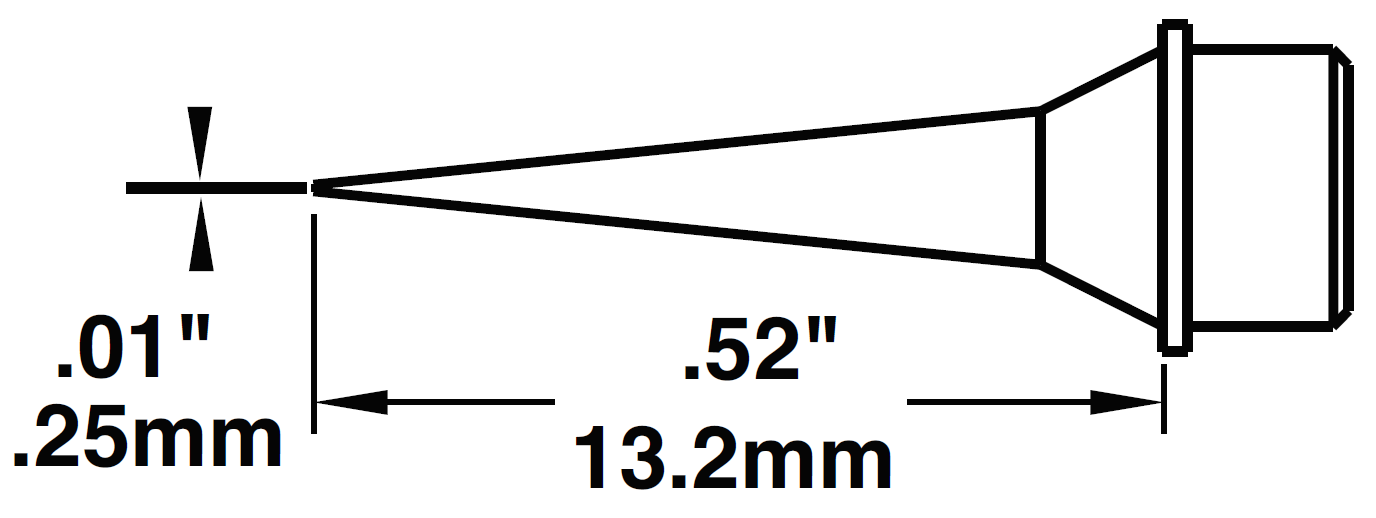 Картридж-наконечник для СV/MX, конус удлиненный 0.25х13.2мм (замена STTC-890)