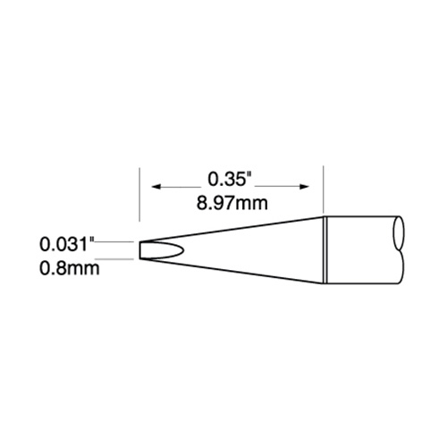 Картридж-наконечник для MX-UF, клиновидный удл. 0.8 X 9мм, серия 6