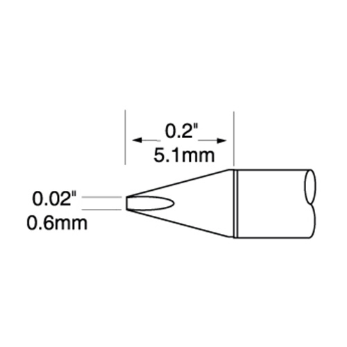 Картридж-наконечник для MX-UF, клиновидный 0.6 Х 5мм
