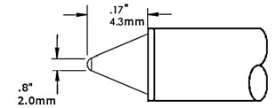 Картридж-наконечник для СV/MX, конус 2мм (замена STTC-012)