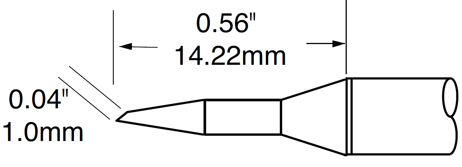 Картридж-наконечник для MFR-H1, срез 60°, 1.0х14.22мм