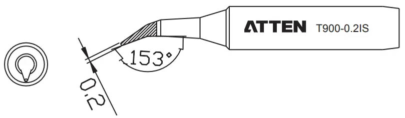 Наконечник для ST-60/80/965, конус изогнутый 0.2 х 12мм