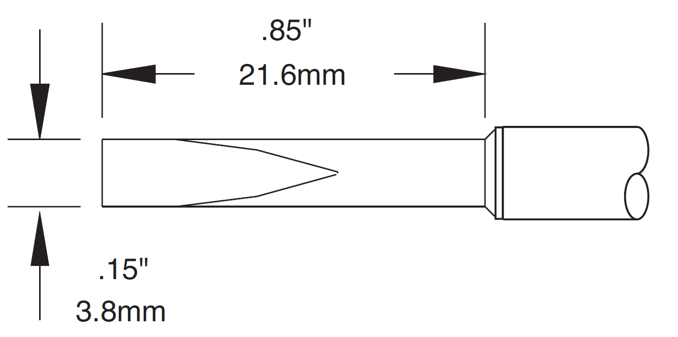 Картридж-наконечник для MX, клин 12° 3.8х21.6мм