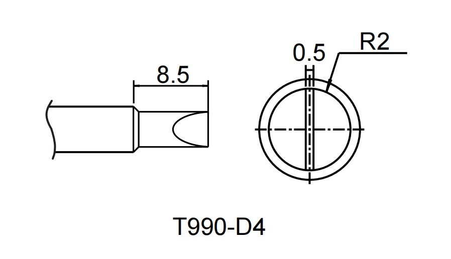 Картридж-наконечник для ST-909, клиновидный 4.8 х 8.5 мм