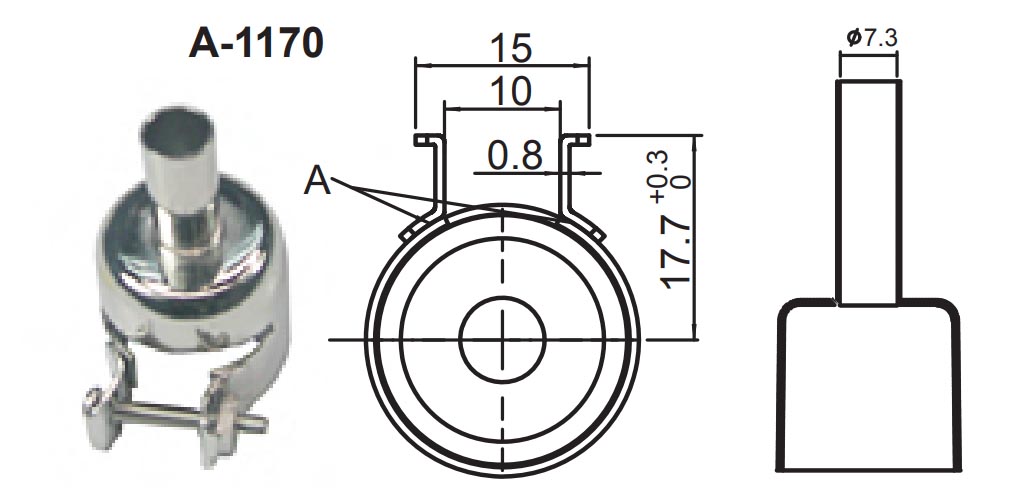 Насадка-сопло A1170, трубка диам. 7.3мм