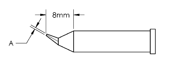 Наконечник GT6, конус, изогн. 0.2X8.0MM
