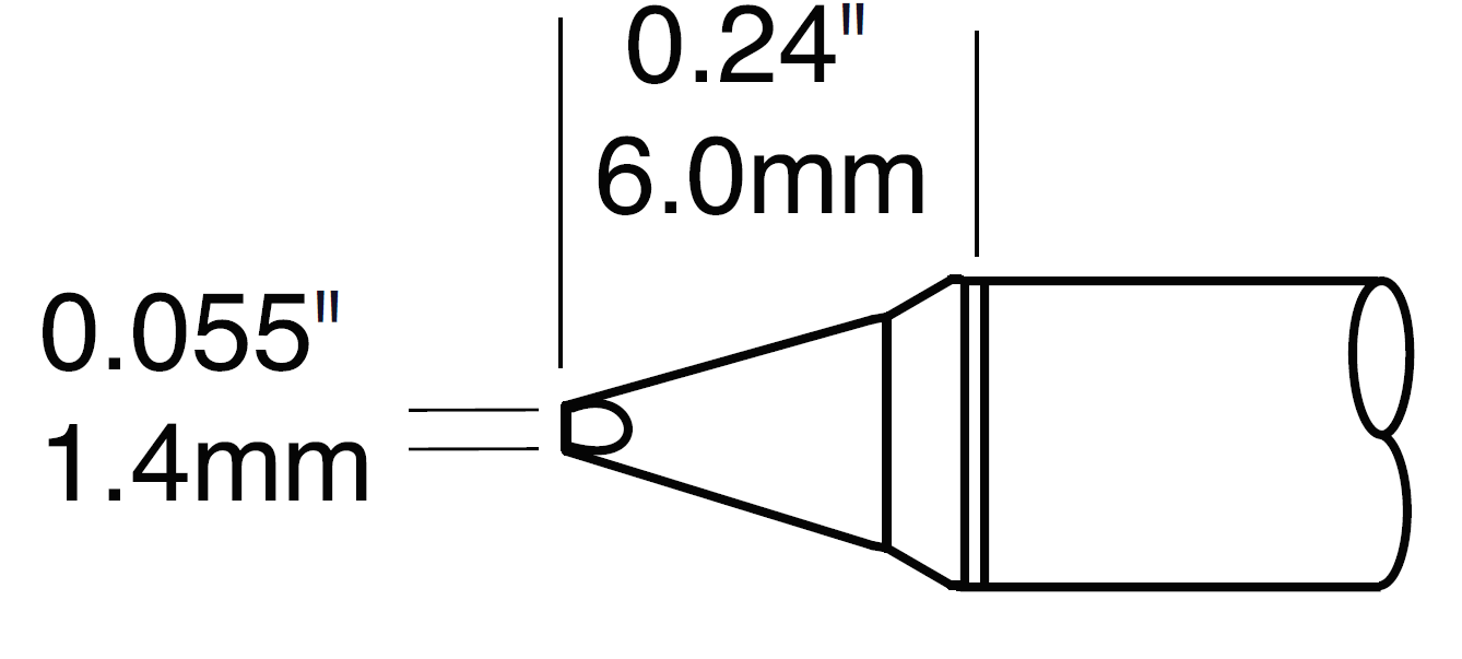 Картридж-наконечник для СV/MX, клин 1.5х6.0мм (замена STTC-138P)