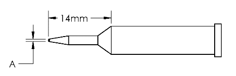 Наконечник GT6, конус, ACC,1.0X14.0MM