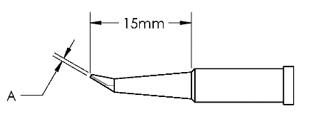 Наконечник GT4, конус, изогн, RCH, 0.5X15.0MM