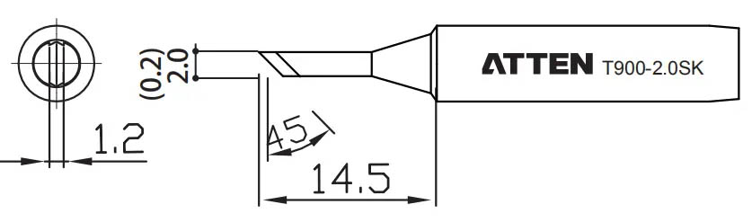 Наконечник для ST-60/80/965, ножевидный 2.0 х 14.5мм