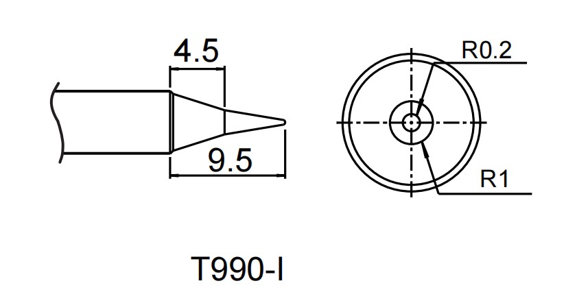 Картридж-наконечник для ST-909, конус тонкий 0.4 x 9.5 мм