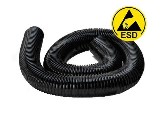 Воздуховод антистатический гибкий 50мм, черный, цена за 1м в растянутом состоянии