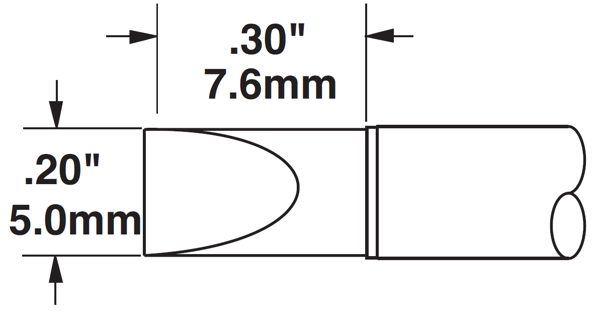 Картридж-наконечник для СV/MX, клин 5.0х7.6мм (замена STTC-117)