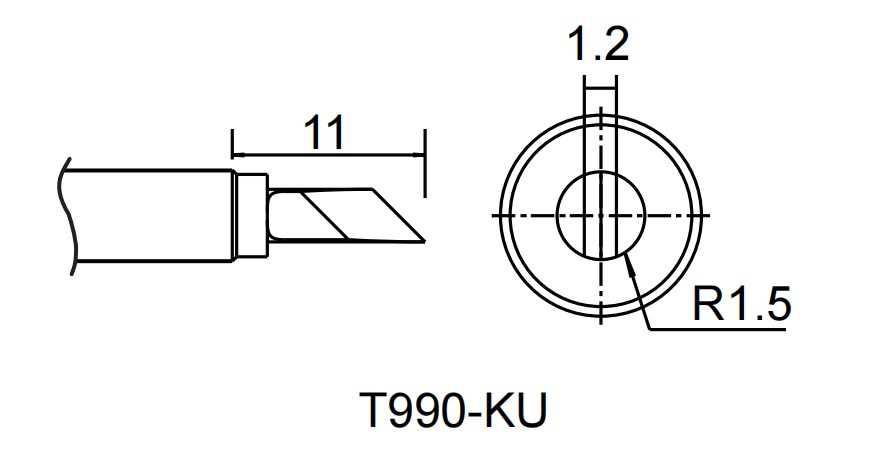 Картридж-наконечник для ST-909, ножевидный 3.0 x 11 мм