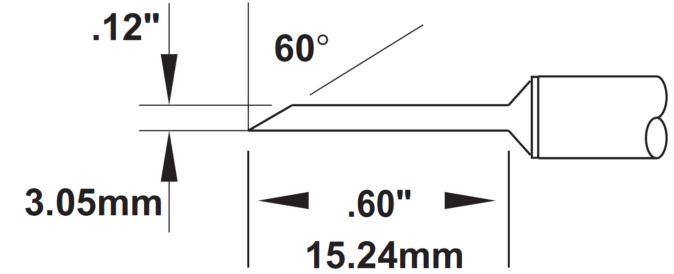 Картридж-наконечник для СV/MX, миниволна удлинненный 3мм (замена SMTC-5170)