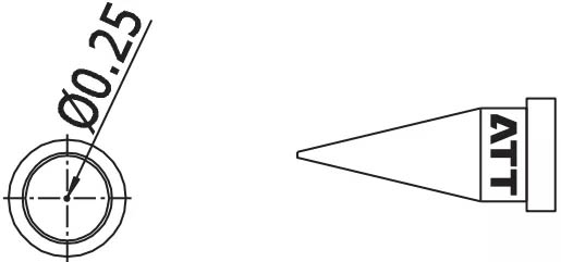 Наконечник для ST-100, конус тонкий 0.25мм
