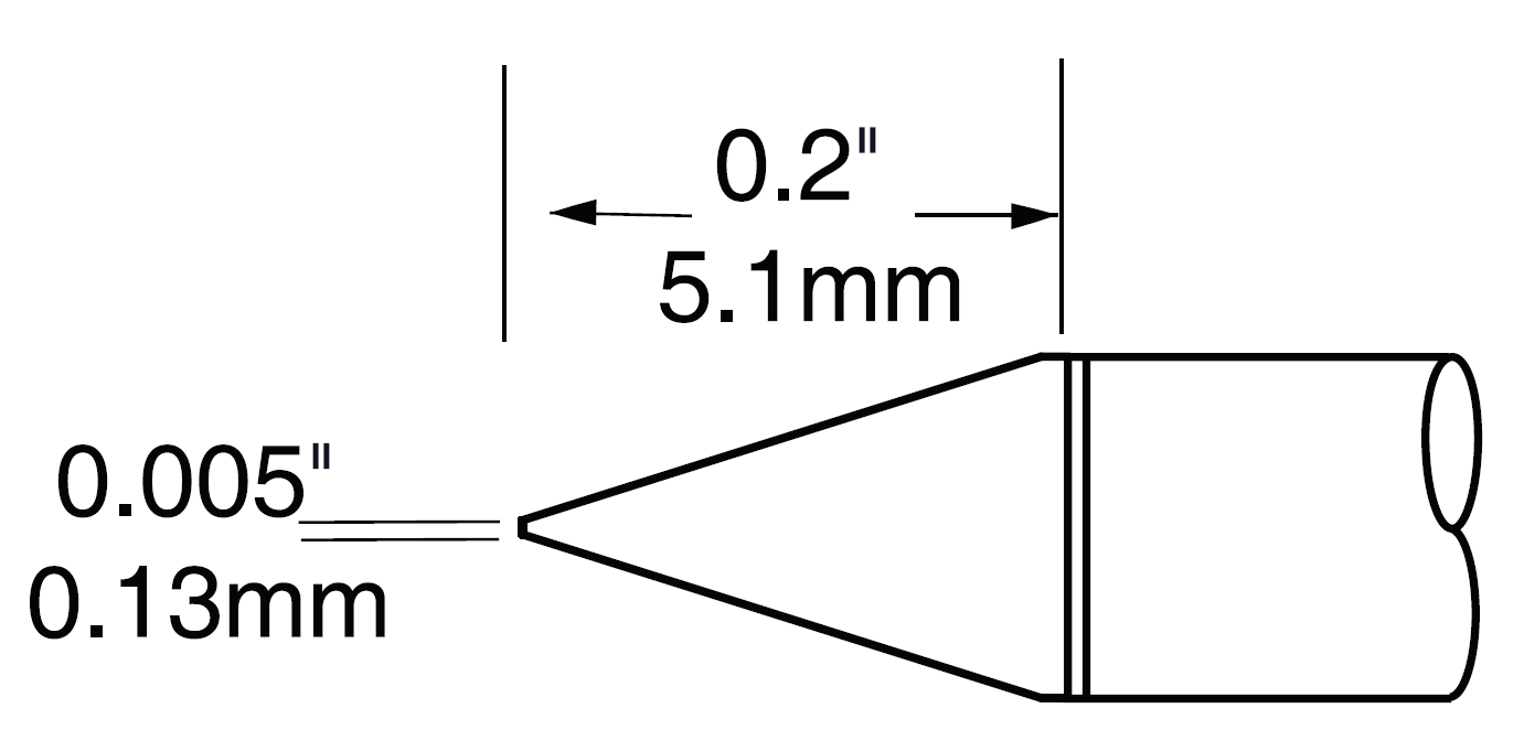 Картридж-наконечник для CV-UF, конус, 0.13х5.1мм
