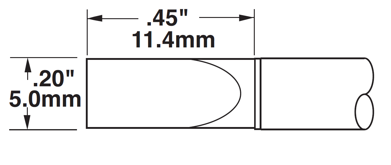 Картридж-наконечник для СV/MX, клин 5.0х11.4мм (замена STTC-165)