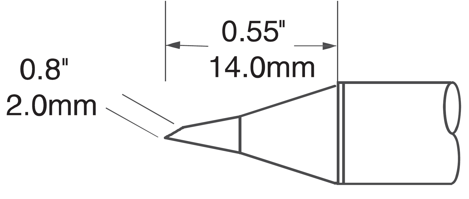 Наконечник для PS900, миниволна 1.5х14мм, серия T