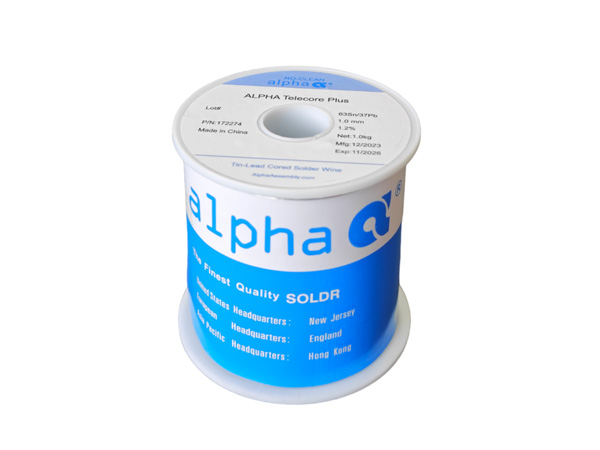Припой трубчатый ALPHA TELECORE PLUS, 1мм, 1.0кг (SN63/PB37, 1.2%, FT-2002)